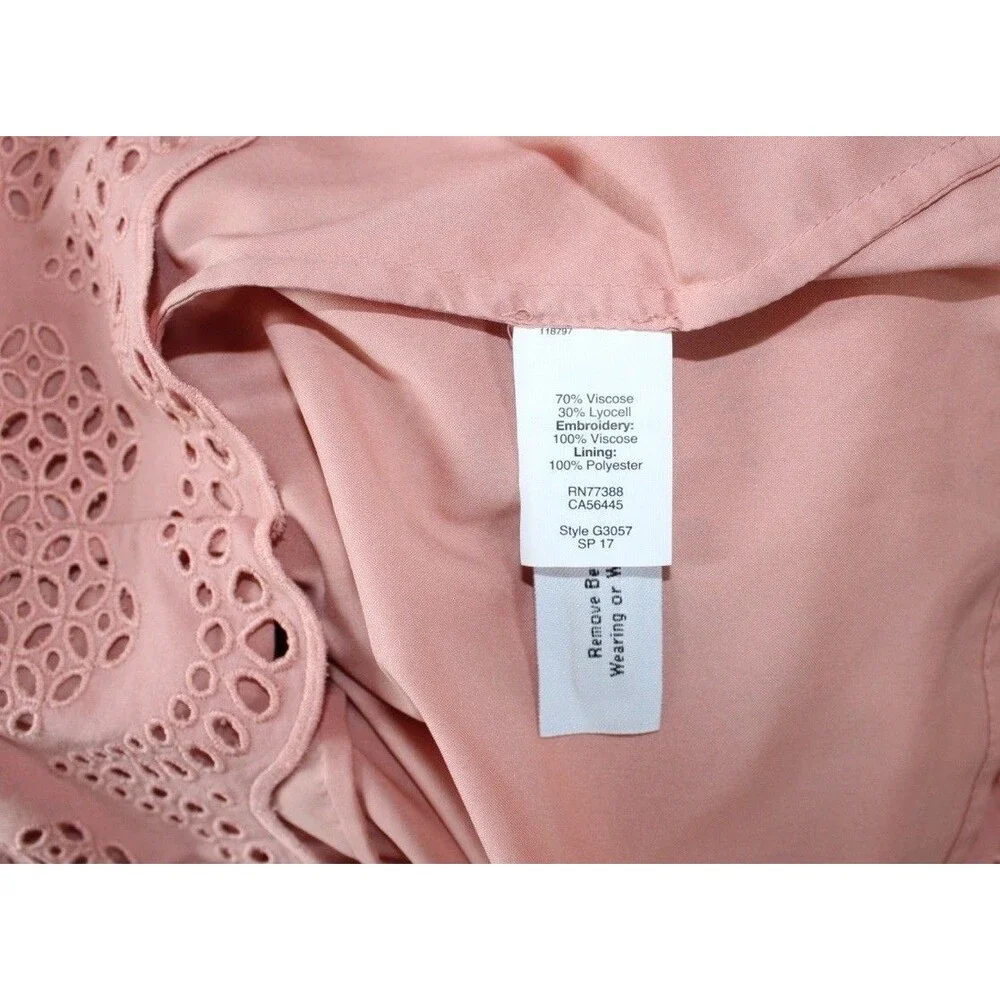 Madewell‎ Dusty Rose Eyelet Off Shoulder Dress Cottagecore Boho Festival Size 2